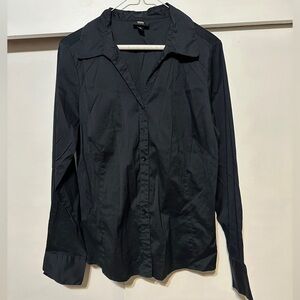Mossimo Supply Co. Black Tailored stretch Button-Up Shirt